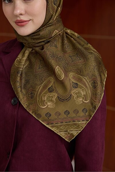 İpekhan Winter Bloom Soft Scarf 1243 Henna Green