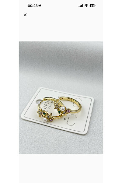 XUPING JEWELRY KUYUMCU MODEL 14K RENGİ ZİRKON TAŞLI YILDIZ HALKA ÇELİK KÜPE