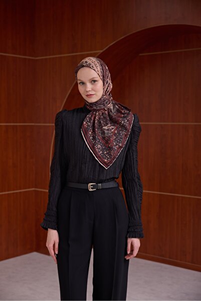 İpekhan Зимовий цвіт М'який шарф 1242 Бордо