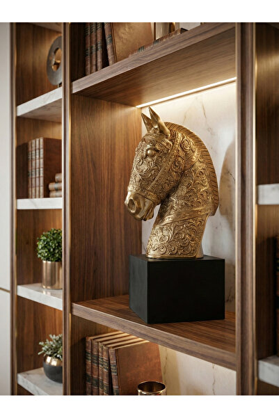 arkt Altın Motifli Asil At Büstü
