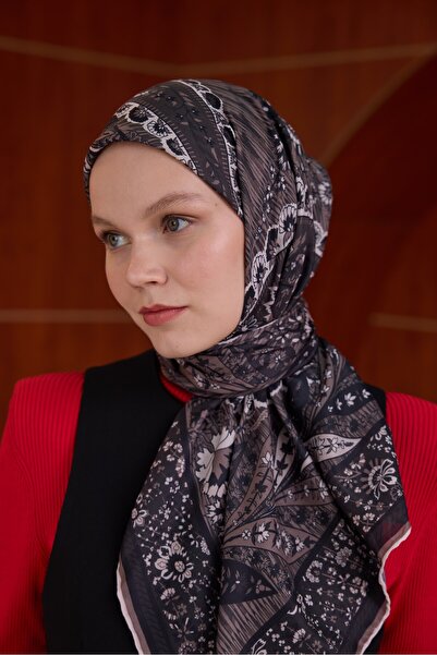 İpekhan Winter Bloom Soft Scarf 1242 Coffee Bean