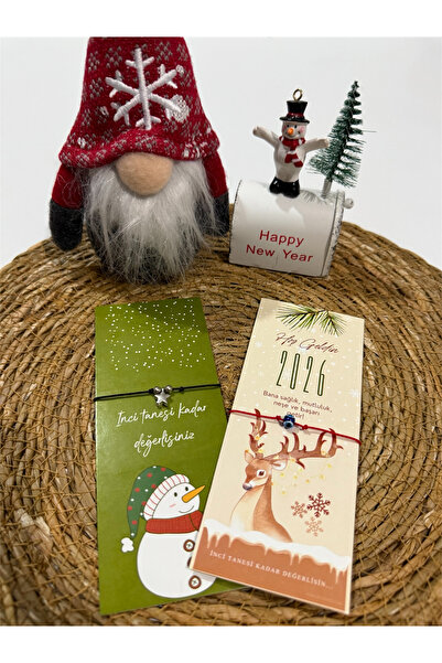 FIERA JEWELRY New Year Card Star and Evil Eye Bead Detail Set of 2 Black String Adjustable Bracelets