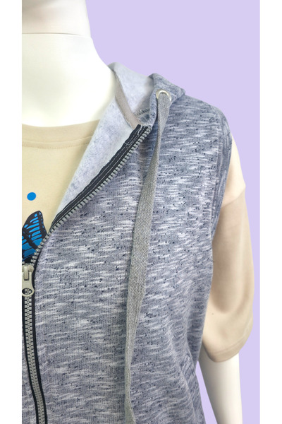 AHMERA Gray Unisex Hooded Transitional Vest