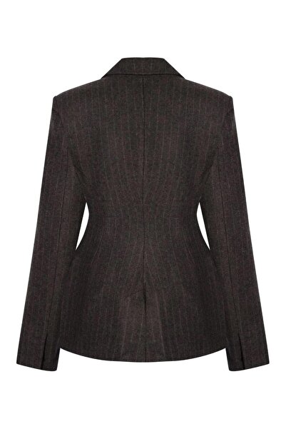 Lavanta Tekstil Double-Breasted Lapel Wool Blazer Jacket