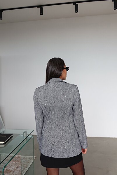Lavanta Tekstil Herringbone Wool Blazer Jacket