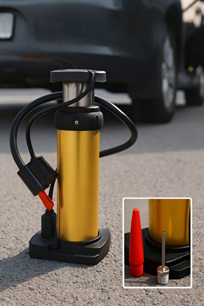 Eco Lounge Dikey Ayak Pompası Basınç Göstergeli Bisiklet Motosiklet Oto Lasti...