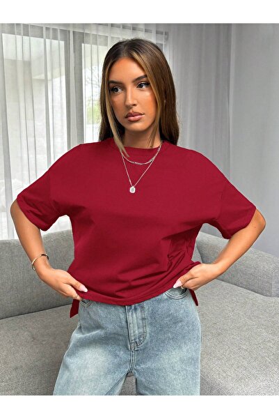 rocassi Tricou oversize pentru damă cu gâtul turnat