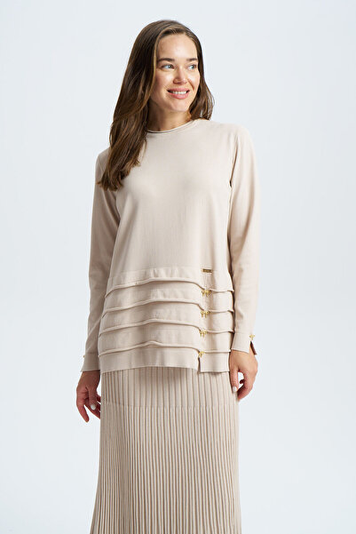 Niliwi 3088 Eteği Dört Sıra Torba Fiyonklu Bluz