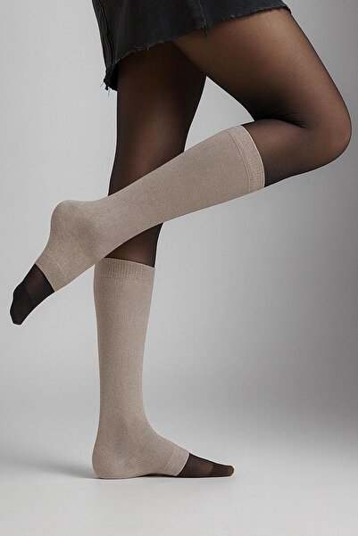 COTENCONCEPT جوارب يوجا بدون أصابع ذات كعب عالٍ مصنوعة من القطن الأساسي