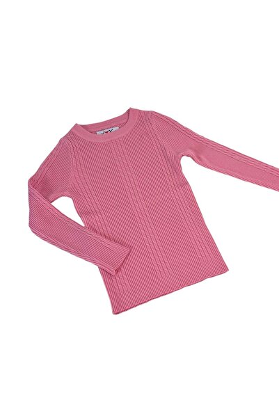 KidsMagazin Bluza tip pulover roz cu model striat