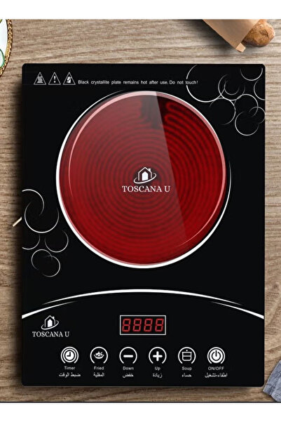 TOSCANA U Digital infrared ceramic cooker with LED display, smart electric heater with timer, 2000W