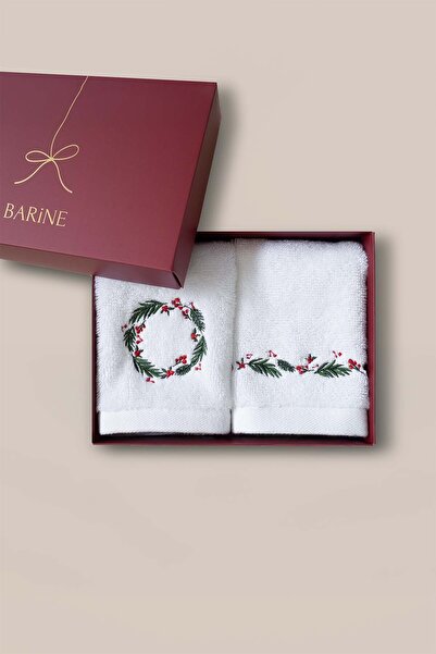 Barine Set de 2 prosoape din bumbac cu broderie Berry 600gr/m2