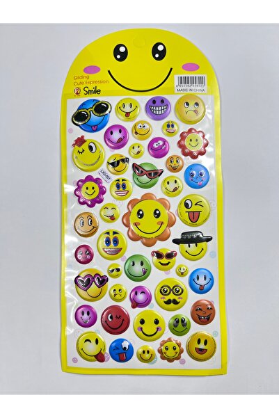 Ctc Gümrük Ürünleri مجموعة ملصقات إيموجي ثلاثية الأبعاد - ملصق وجه مبتسم للمع...
