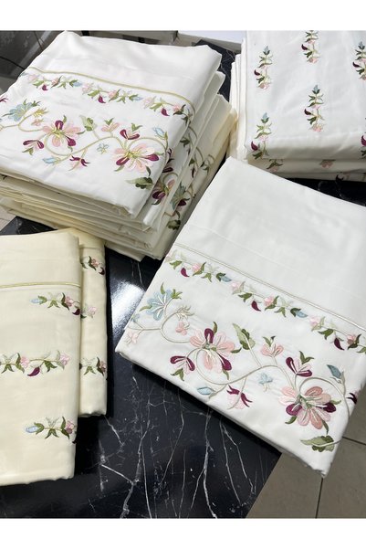 Home Nakışlı %100 pamuklu nevresim set 6 parça