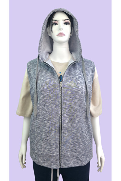 AHMERA Gray Unisex Hooded Transitional Vest
