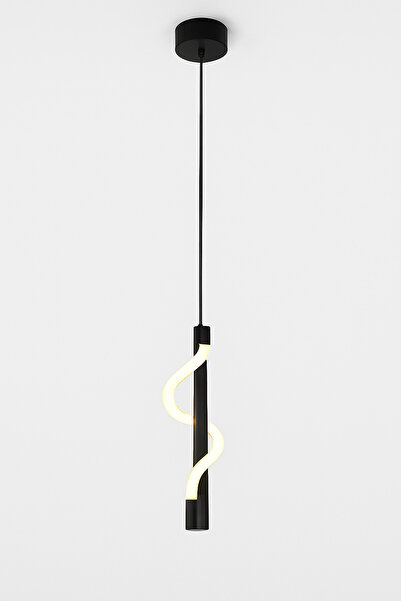 genric Modern black chandelier with yellow light, 15 watts, single