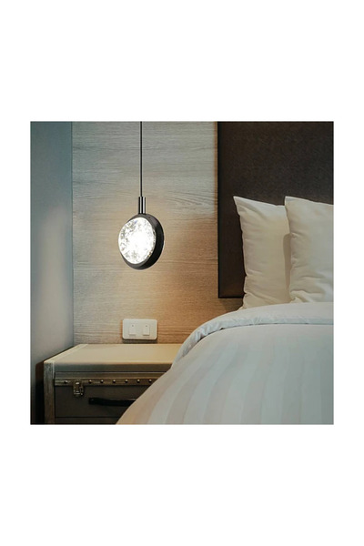 genric Elegant Prime Single Pendant Light, Black with 3 Color-Changing Lights, 7 Watts