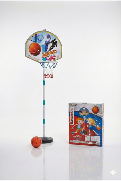 lookandbuy 60-90-120 cm Ayarlanabilir Yükseklik Basketbol Potası ve Top DAHİL - Eğitici Ayaklı Spor Oyuncağı"
