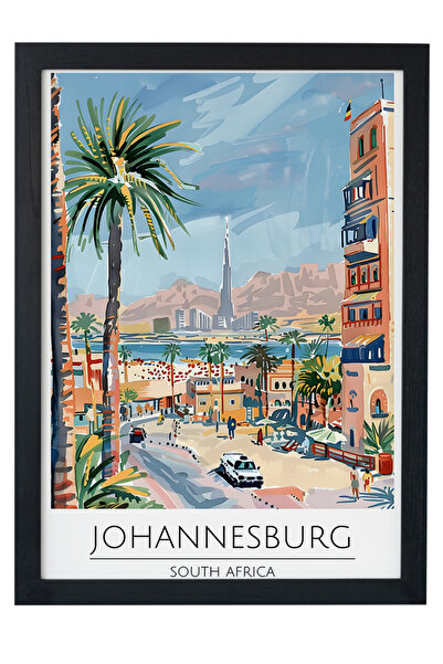 gxe.art Pictură decorativă de perete cu rame din lemn, JONHANNESBURG, AFRICA ...