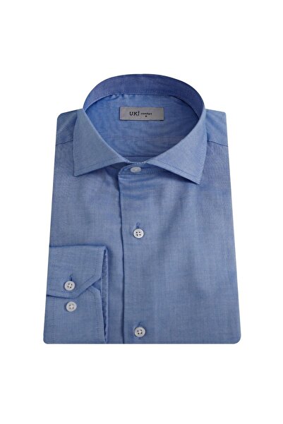 Uki MAVİ Tam İtalyan Yaka Klasik Gömlek