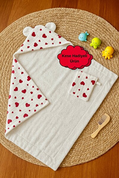 Heianmono Kids %100 Pamuk Bebek Kundak Banyo Havlusu (Dışı Müslin İçi Havlu) ...