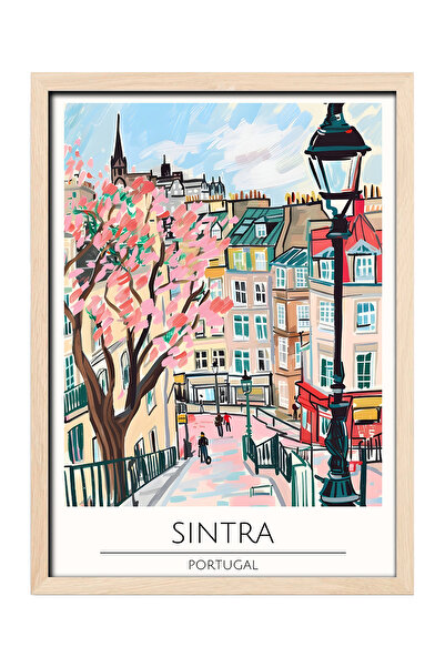 gxe.art Pictură decorativă de perete cu rama din lemn SINTRA PORTUGAL