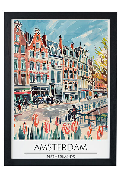 gxe.art AMSTERDAM PALESTINA Pictură decorativă de perete cu rama din lemn