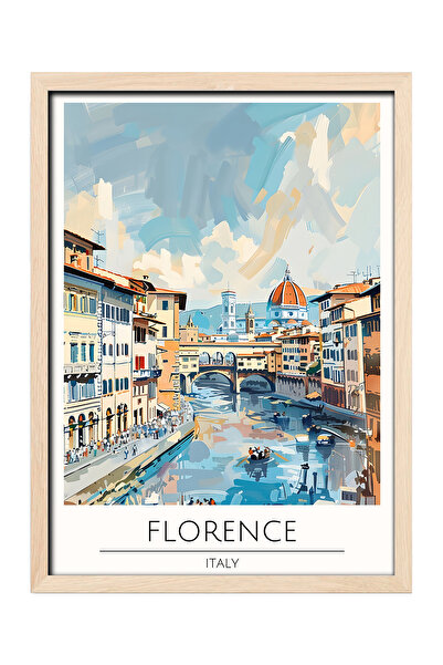 gxe.art Poster de călătorie la Florența, Italia, cu Ponte Vecchio |   Pictură...