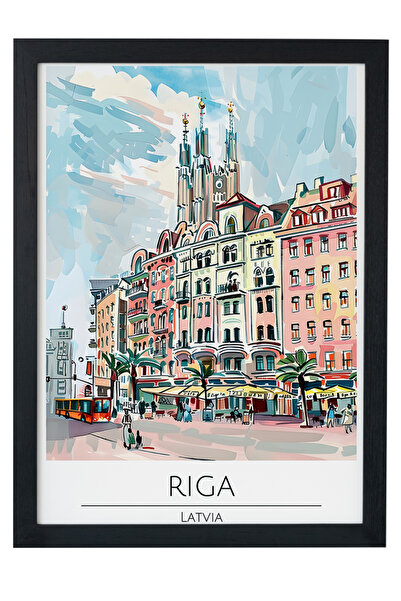 gxe.art RIGA LATVIA Pictură decorativă de perete cu rama din lemn