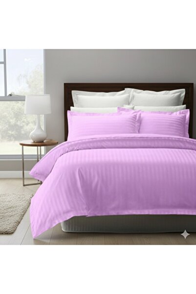 Truva Grup Premium Damask Double Bed Linen 6 Pieces, 230X250 cm, Satin Stripe Pattern