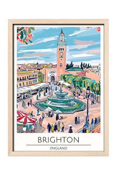 gxe.art BRIGHTON ENGLAND Pictură decorativă de perete cu rama din lemn