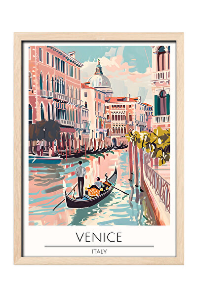 gxe.art Veneția Italia Pictură decorativă de perete cu rama din lemn