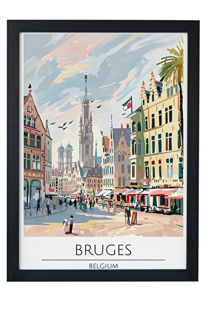 gxe.art BRUGES BELGIUM Pictură decorativă de perete cu rama din lemn