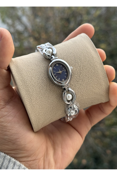 Tulpar Yeni Sezon İnci Detaylı Kordon Oval Kasa Vintage Kadın Kol Saati