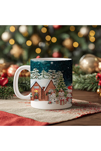 Arzande Yılbaşı Yeni Yıl Temalı Porselen Kupa Bardak Kahve Çay Hediyelik Kole...