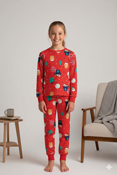 ROSAMİNA Set de pijamale cu tematică de Anul Nou pentru fetiță, din bumbac 10...