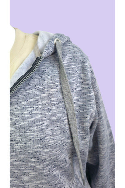 AHMERA Gray Unisex Regular Fit Zippered Hooded Hidden Pockets Transitional Jacket