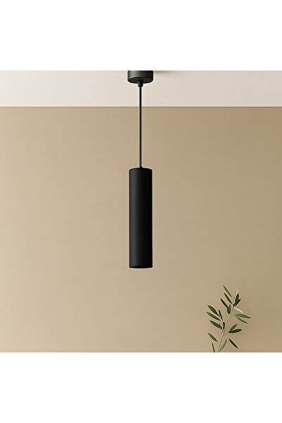 genric GU10 Single Long Cylindrical Black Hanging Cylinder, Diameter 60*300 mm, Bulb Type