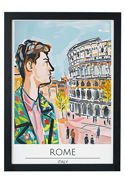 gxe.art ROMA ITALIJA Dekorativna zidna slika sa drvenim okvirom