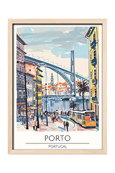 gxe.art PORTO PORTUGAL Dekorativna zidna slika sa drvenim okvirom