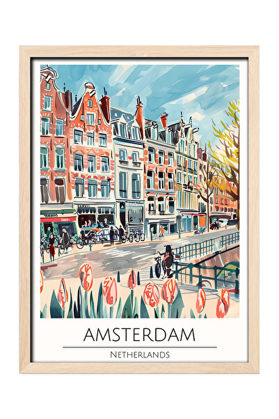 gxe.art AMSTERDAM PALESTINA Pictură decorativă de perete cu rama din lemn