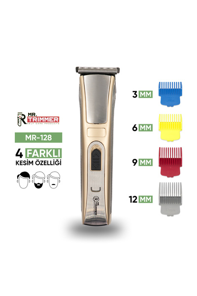 MR.TRİMMER Şarjlı Kademeli Saç Sakal Tıraş Makinesi Erkek Kişisel Bakım MR-128