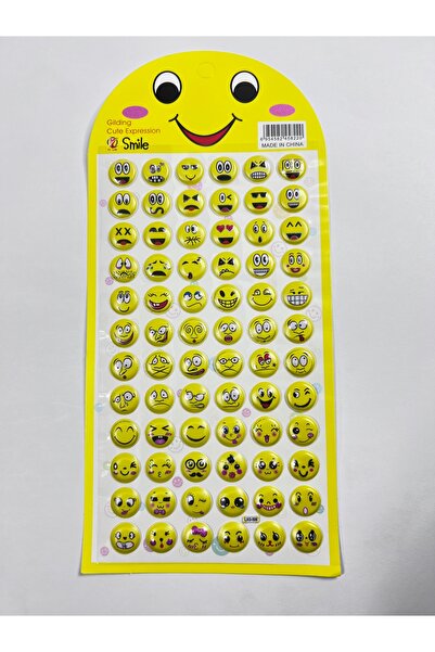 Ctc Gümrük Ürünleri مجموعة ملصقات إيموجي ثلاثية الأبعاد - ملصق وجه مبتسم للمع...