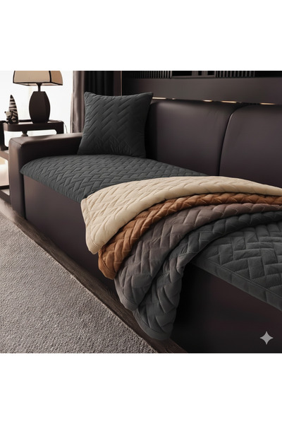 vivamia Non-Slip Base Quilted Sofa Cover 70 X 190 Smoked