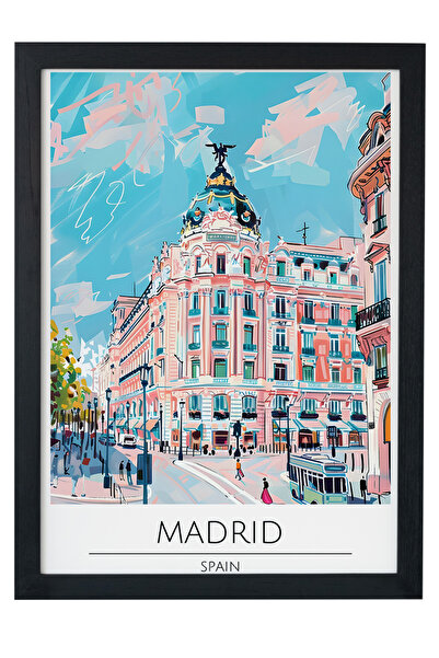 gxe.art Poster de călătorie la Madrid, Spania |   Pictură decorativă de peret...