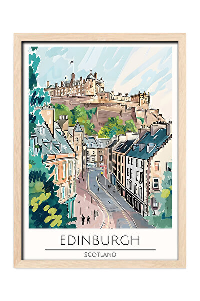 gxe.art Poster de călătorie la Edinburgh, Scoția |   Pictură decorativă de pe...