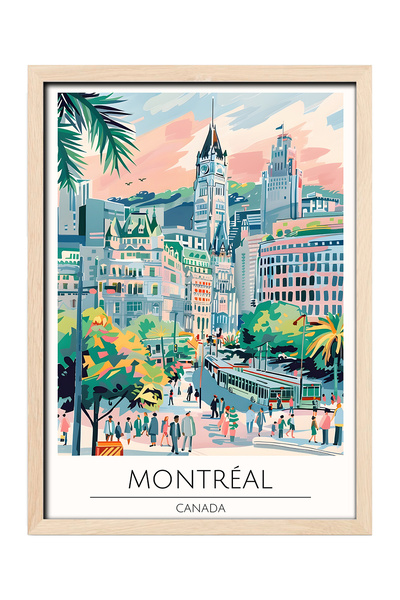 gxe.art Montreal Skyline Kanada Putnički Poster | Dekorativna Zidna Slika sa ...