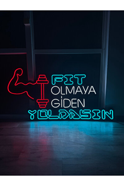 Poznan Lighting Fit Olmaya Giden Yoldasın Spor Salonu Neon LED Dekor