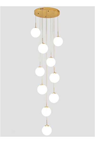 LightPlanet Lustra Lampshade Mat GOLD LUXURY STAIRCASE Gigant