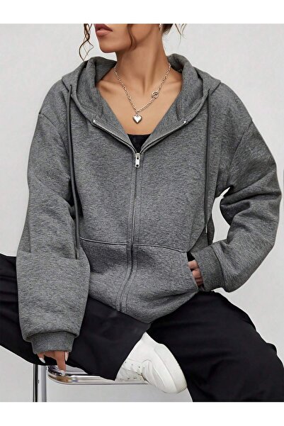 MONFİ سترة نسائية بقلنسوة وسحاب